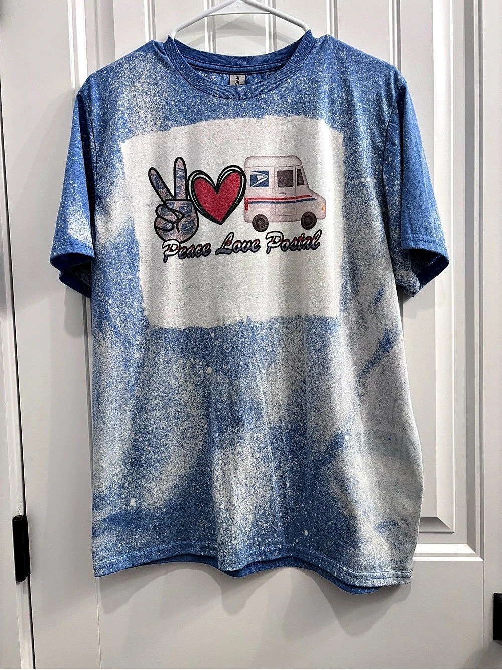 Gildan Abstract Graphic Tee Blue & White Size Large